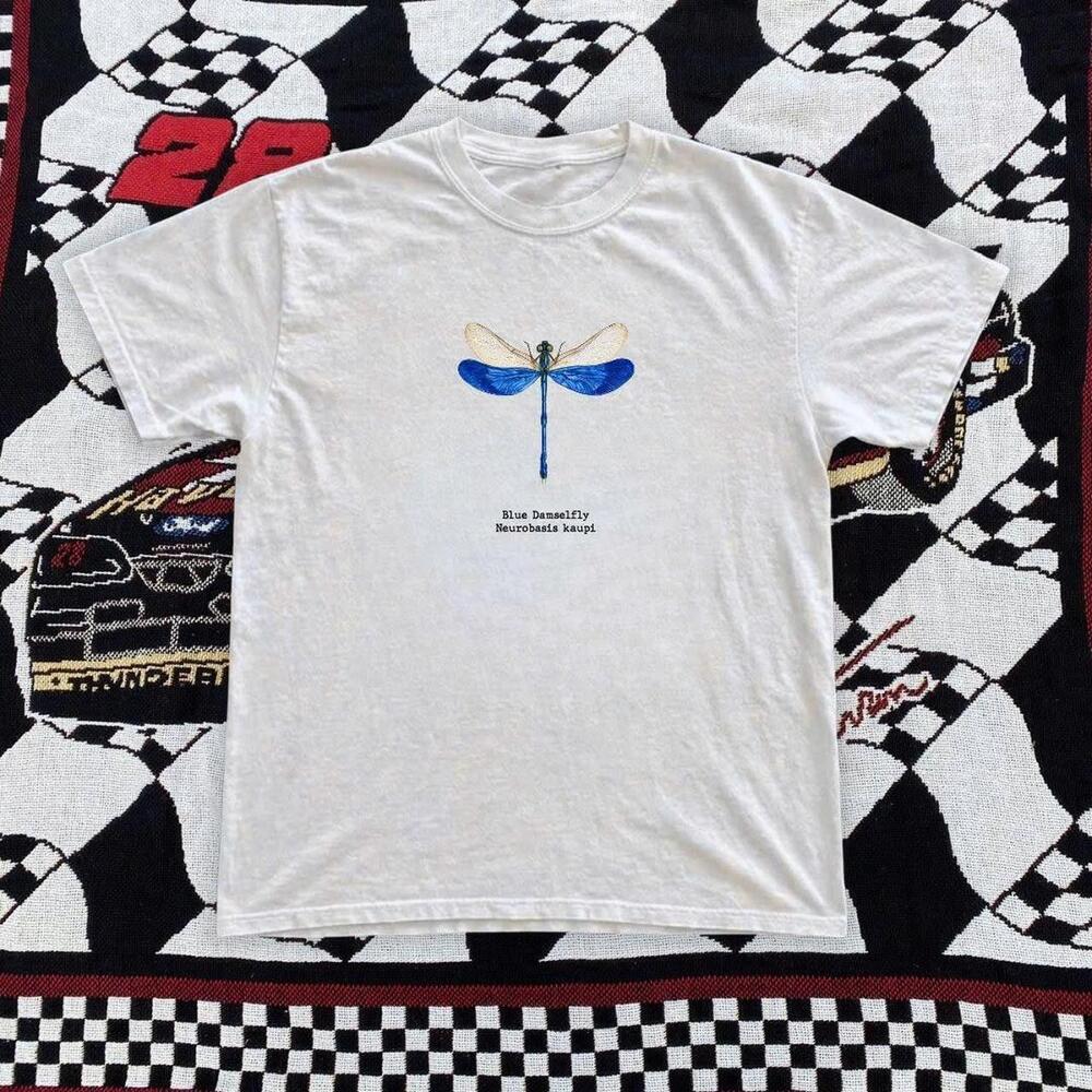 Blue Butterfly Tee - White Streetwear